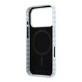 Custodia per iPhone 17 Pro con placca in resina a motivo pied-de-poule firmata Karl Lagerfeld - Compatibile con MagSafe - Blu