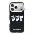 Custodia per iPhone 17 Pro Karl Lagerfeld IML Choupette Trio Watercolor - Compatibile con MagSafe - Nero