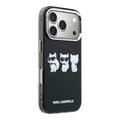 Custodia per iPhone 17 Pro Karl Lagerfeld IML Choupette Trio Watercolor - Compatibile con MagSafe - Nero