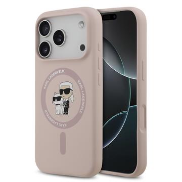 Custodia MagSafe in silicone liquido Karl Lagerfeld Karl and Choupette per iPhone 17 Pro