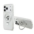 Custodia iPhone 17 Pro Karl Lagerfeld Ringstand Karl & Choupette Mag - Bianco