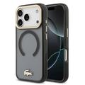 Custodia ibrida iPhone 17 Pro Lacoste Frosted Finish Gold Logo - Compatibile con MagSafe - Nera