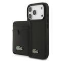 Custodia MagSafe e portacarte magnetico iPhone 17 Pro Lacoste Iconic Petit Pique - Nera