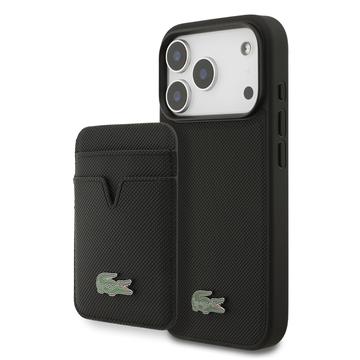Custodia MagSafe e portacarte magnetico iPhone 17 Pro Lacoste Iconic Petit Pique - Nera