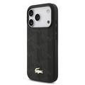 Custodia per iPhone 17 Pro Lacoste Monogramme con logo dorato - Compatibile con MagSafe - Nera