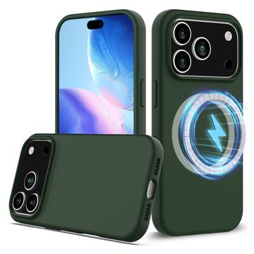 Custodia in silicone liquido per iPhone 17 Pro - compatibile con MagSafe - Verde Scuro