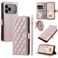 Custodia a portafoglio trapuntata lusso per iPhone 17 Pro - Oro rosa