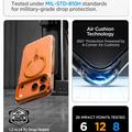 Custodia MagSafe Spigen Ultra Hybrid Optik S per iPhone 17 Pro Max/18 Pro Max - Arancione / Trasparente