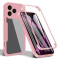 Custodia per iPhone 17 Pro Max serie 360 Protection - Rosa / Trasparente