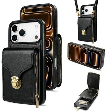 Custodia iPhone 17 Pro Max Tutto in uno con portafoglio e cinturino