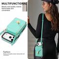 Custodia iPhone 17 Pro Max Tutto in uno con portafoglio e cinturino - Menta