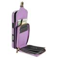 Custodia iPhone 17 Pro Max/18 Pro Max Tutto in uno con portafoglio e cinturino - Viola