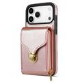 Custodia iPhone 17 Pro Max Tutto in uno con portafoglio e cinturino - Oro rosa
