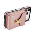 Custodia iPhone 17 Pro Max Tutto in uno con portafoglio e cinturino - Oro rosa