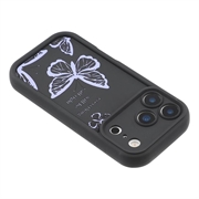 Custodia in TPU con stampa a farfalla per iPhone 17 Pro Max - Viola / Nera