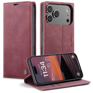 Custodia a Portafoglio Caseme 013 Serie per iPhone 17 Pro Max - Rosso vino