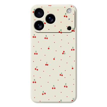 Custodia in TPU con motivo ciliegia per iPhone 17 Pro Max - Beige
