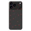 Custodia in TPU con motivo ciliegia per iPhone 17 Pro Max - Nera
