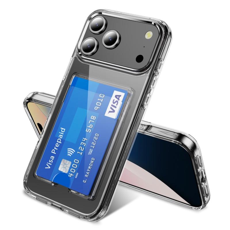 VENA vCommute Custodia per iPhone 17 Pro, [Protezione da cadute di livello militare], Cover in pelle a portafoglio, Porta carte con supporto - Nero