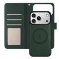 Custodia a portafoglio rimovibile per iPhone 17 Pro Max con MagSafe, protezione RFID e tracolla - Blu / Verde