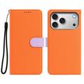 Custodia a portafoglio rimovibile per iPhone 17 Pro Max con MagSafe, protezione RFID e tracolla - Arancione / Viola