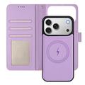 Custodia a portafoglio rimovibile per iPhone 17 Pro Max con MagSafe, protezione RFID e tracolla - Arancione / Viola