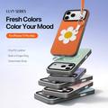 Custodia per iPhone 17 Pro Max Dux Ducis Luvy con anello per le dita e cinturino per la mano - Arancione / Margherita