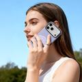 Custodia iPhone 17 Pro Max Dux Ducis Luvy con anello per le dita e cinturino per la mano - Viola / Conchiglia