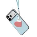 Custodia per iPhone 17 Pro Max Dux Ducis Luvy con anello per le dita e cinturino per la mano - Blu cielo / Cuore