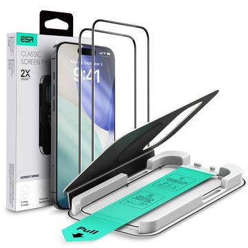 Protezione dello schermo in vetro temperato iPhone 17 Pro Max ESR UltraFit - 9H, 0.3mm - Bordo nero