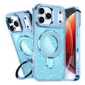 Custodia ibrida iPhone 17 Pro Max Glitter con supporto - Compatibile con MagSafe - Blu