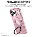 Custodia ibrida iPhone 17 Pro Max Glitter con supporto - Compatibile con MagSafe - Rosa