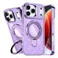 Custodia ibrida iPhone 17 Pro Max Glitter con Kickstand - Compatibile con MagSafe - Viola