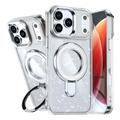 Custodia ibrida iPhone 17 Pro Max Glitter con Kickstand - Compatibile con MagSafe - Trasparente