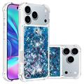 Custodia in TPU iPhone 17 Pro Max Glitter Quicksand - Cuori blu