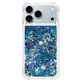 Custodia in TPU iPhone 17 Pro Max Glitter Quicksand - Cuori blu