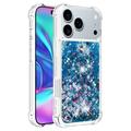 Custodia in TPU iPhone 17 Pro Max Glitter Quicksand - Cuori blu