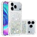Custodia in TPU iPhone 17 Pro Max Glitter Quicksand - Cuori d'argento