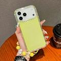 iPhone 17 Pro Max  Custodia ibrida antiurto glitterata con cinturino da polso - Gialla