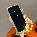 iPhone 17 Pro Max  Custodia ibrida antiurto glitterata con cinturino da polso - Gialla