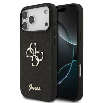Custodia Guess Fixed Glitter 4G Metal Logo per iPhone 17 Pro Max - Nera