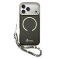 Custodia con cinturino iPhone 17 Pro Max Guess IML Glitter Script - Compatibile con MagSafe - Nera
