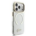 Custodia con cinturino iPhone 17 Pro Max Guess IML Glitter Script - Compatibile con MagSafe - Trasparente