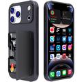 Custodia ibrida per iPhone 17 Pro Max con specchio nascosto e slot per schede - nera