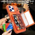 Custodia ibrida per iPhone 17 Pro Max con specchio nascosto e slot per schede - Arancione