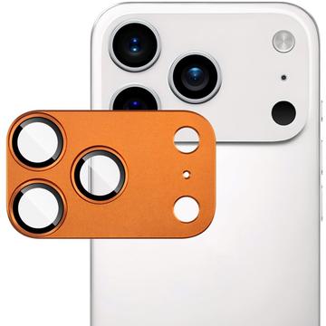 Protezione completa per obiettivo della fotocamera iPhone 17 Pro Max Imak in metallo e vetro temperato - Arancione