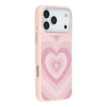 Custodia ibrida magnetica per iPhone 17 Pro Max Jaucase Heart Pattern - Rosa