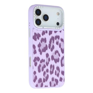 Custodia ibrida magnetica per iPhone 17 Pro Max Jaucase con stampa leopardata - Viola