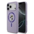 Custodia MagSafe in silicone liquido Karl Lagerfeld Karl and Choupette per iPhone 17 Pro Max - Viola