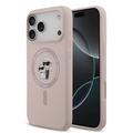 Custodia MagSafe in silicone liquido Karl Lagerfeld Karl and Choupette per iPhone 17 Pro Max - Rosa